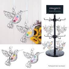 Pressed Flower Hummingbird Ornaments