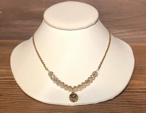 Catherine Popesco Necklace With Clear Stones With AB Drop Stone