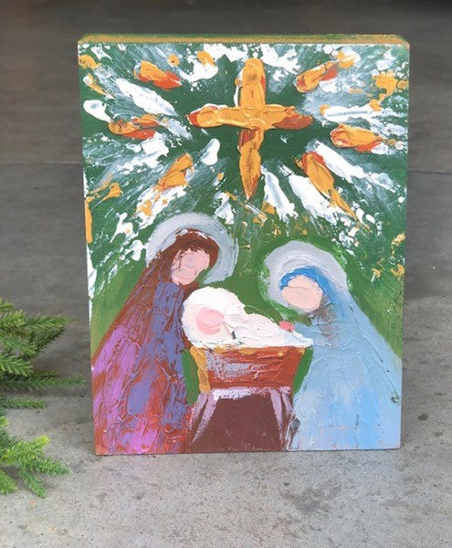 TC 6x8" Holy Family Plaque, Handpainted © Candice Boatright