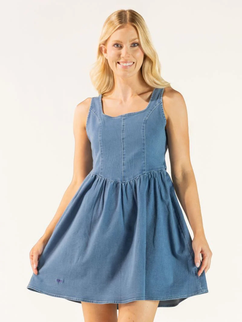 Simply Southern Denim Bow Dress