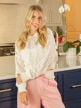 Simply Southern Hooded Open Knit Pullover