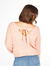 Simply Southern Pink Open Back Sweater
