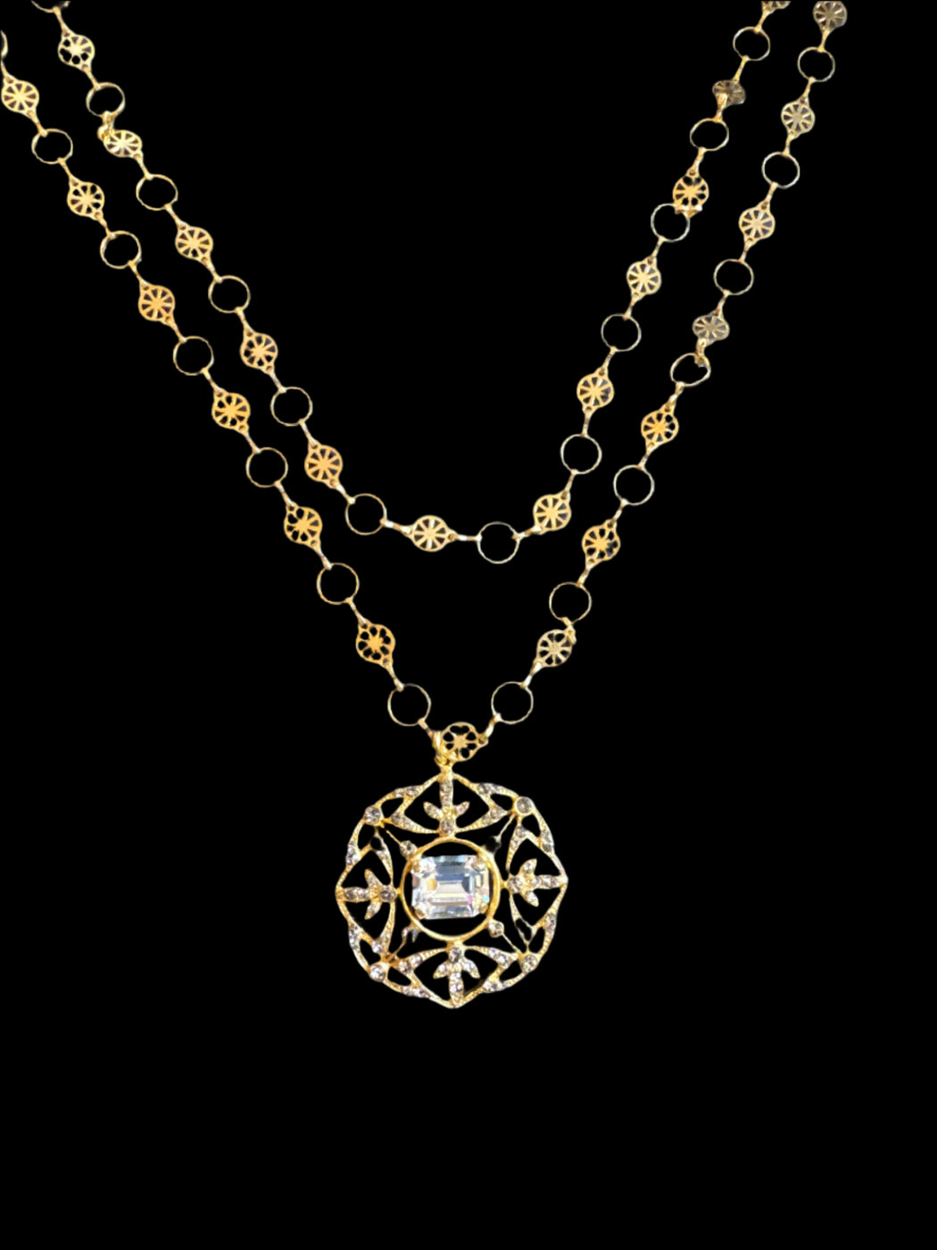 Catherine Popesco Crystal Medallion Necklace
