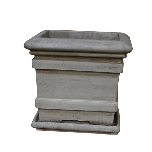 ASC Rib 18" Sq Planter W/Tray