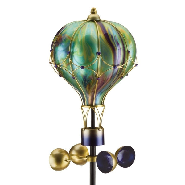 Solar Swirl Glass Balloon Spinner Stake
