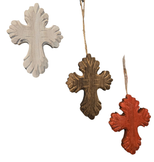 TC Wood Cross Ornaments