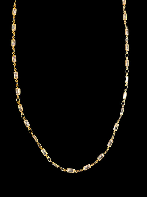 Catherine Popesco Crystal Rectangle Chain Necklace