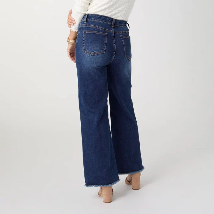 CC EverStretch Wide Leg With Fringe Dark Denim