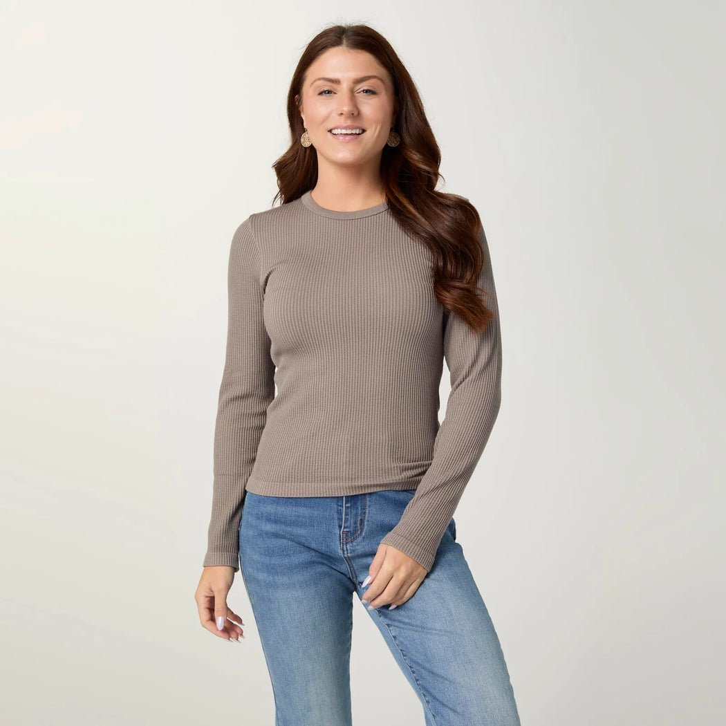 CC Ultra Lush Seamless Ribbed Crew Neck Top