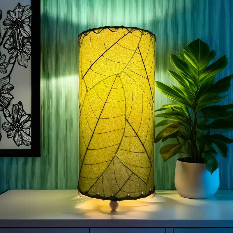 Cocoa Leaf Cylinder Lamp - Eangee