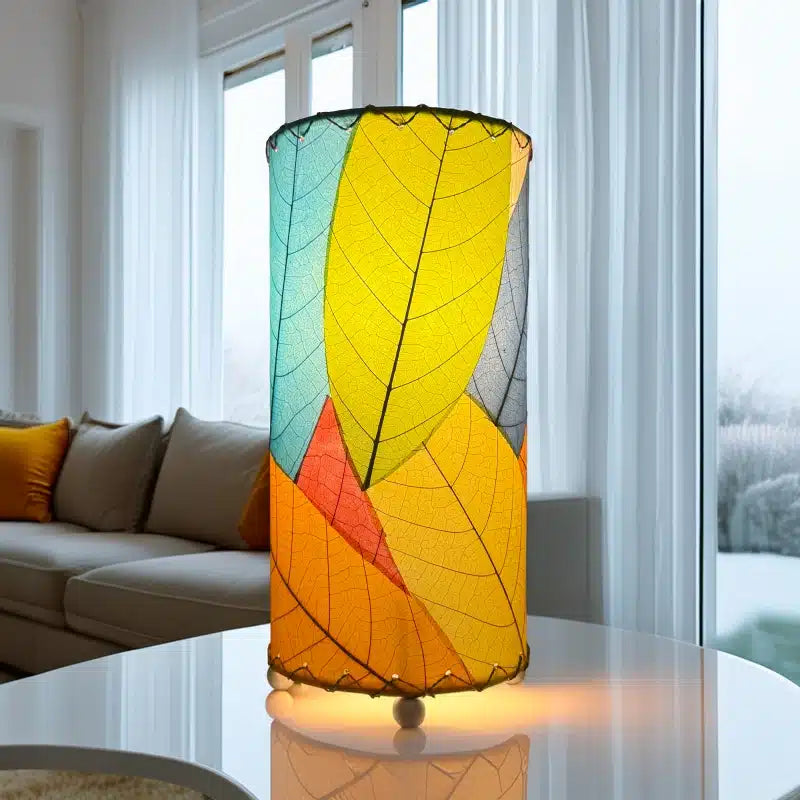 Cocoa Leaf Cylinder Lamp - Eangee