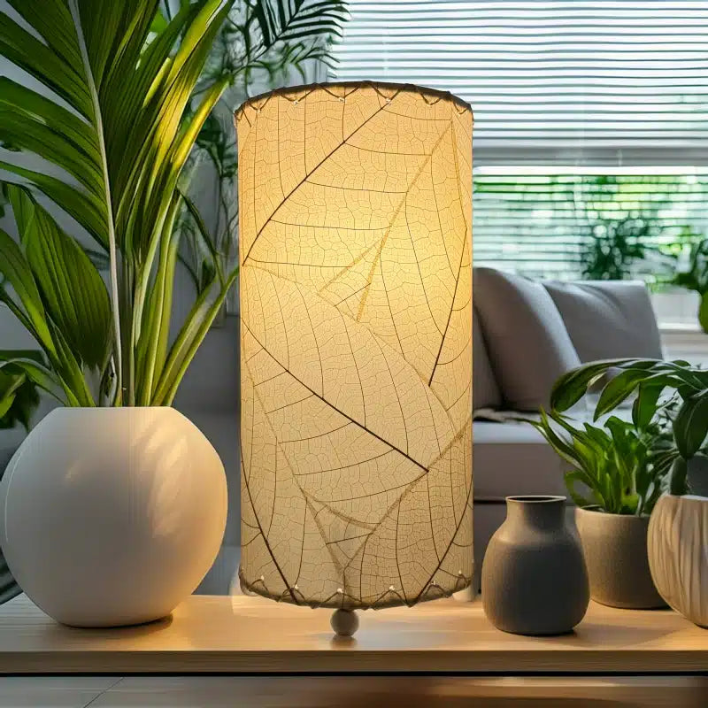 Cocoa Leaf Cylinder Lamp - Eangee