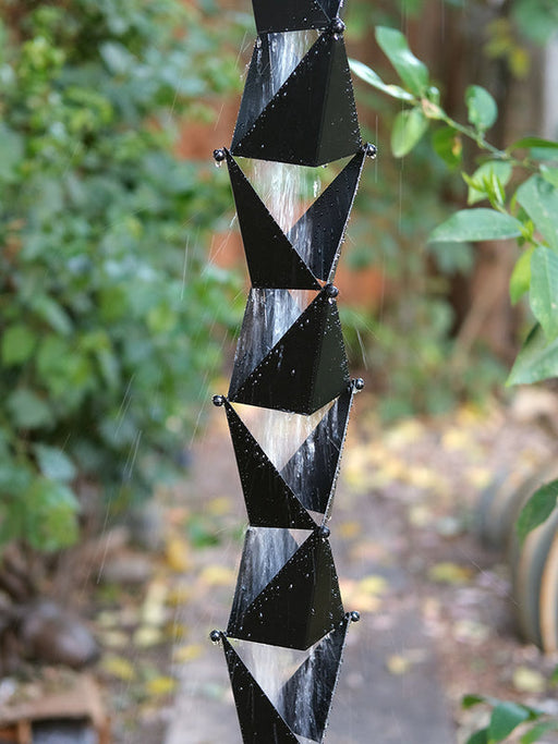 Rain Chain Origami Black Powder Coat