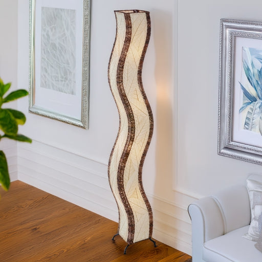 Cocoa Leaf 6' Wave Floor Lamp - Eangee