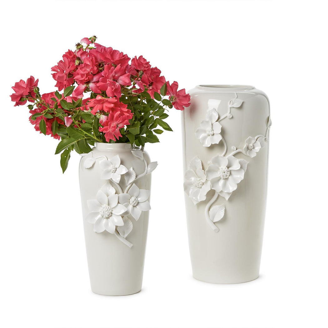 Vase With 3-D Sculpted Flowers