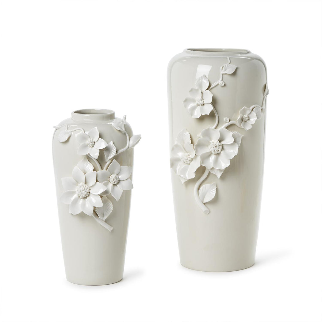 Vase With 3-D Sculpted Flowers