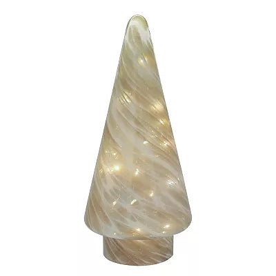 TC Gold Swirl Glass Tree With LED