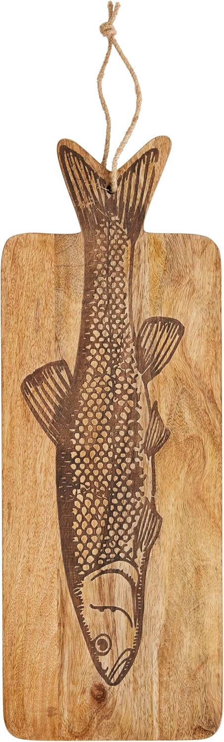 Mudpie Etched Fish Wood Board