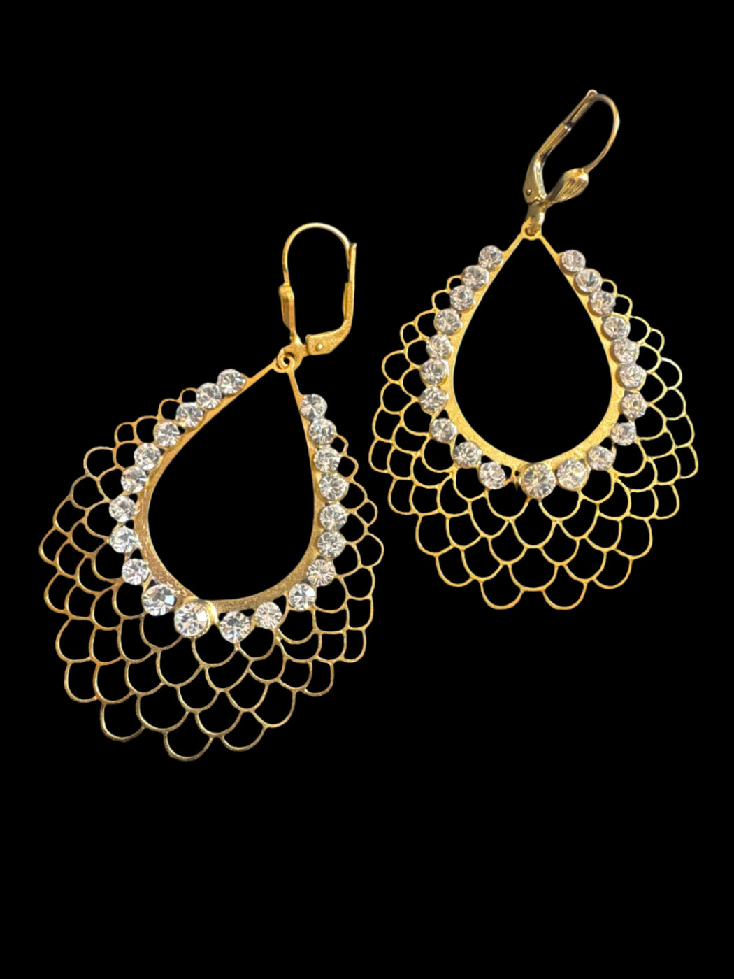Catherine Popesco Filigree Tear Drop Earrings