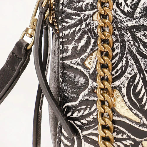 Loyal West Shell Mini Black Floral Purse