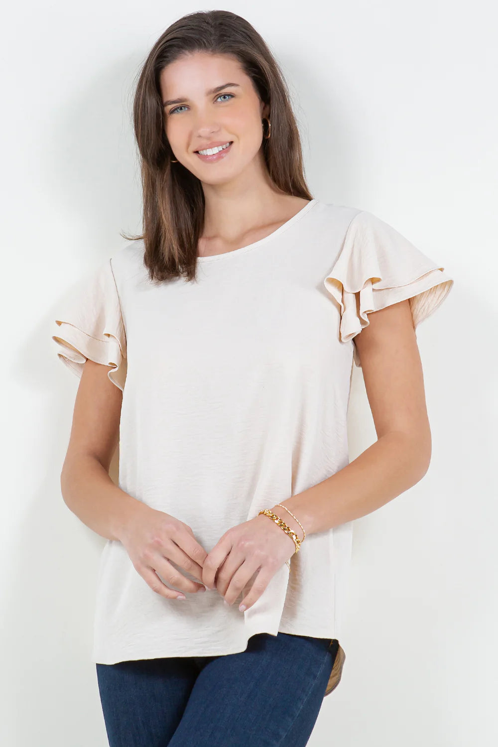 LTX Ruffle Sleeve Flow Top