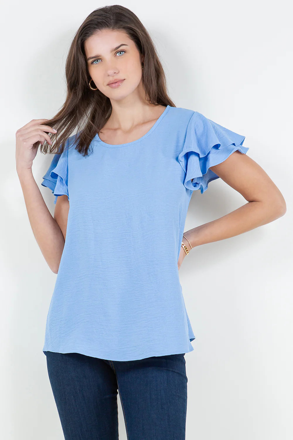 LTX Ruffle Sleeve Flow Top