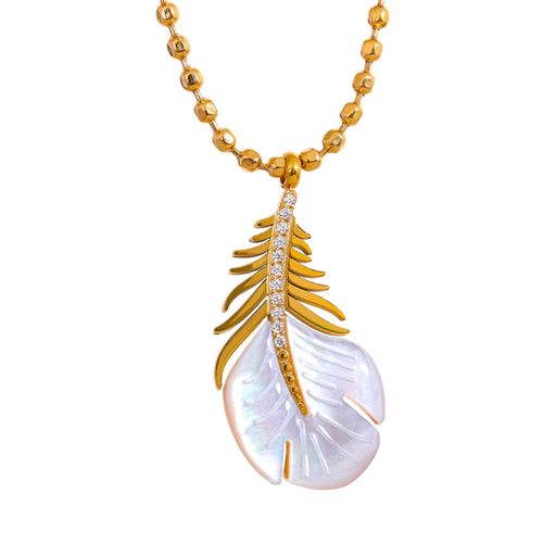 AA MOP Feather Necklace