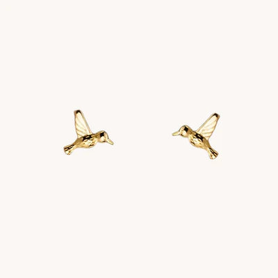 Gratinsta Hummingbird Gold Stud Earrings