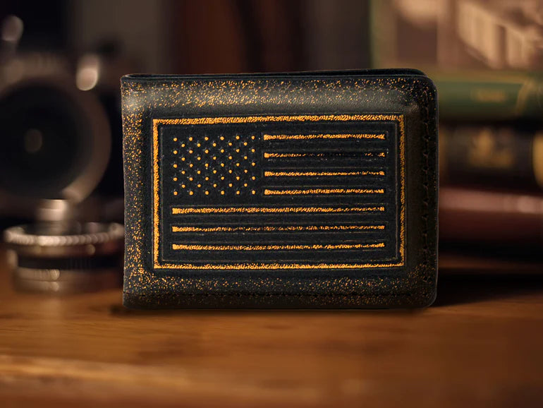 Zep-Pro Burnished Brown Flag Money Clip