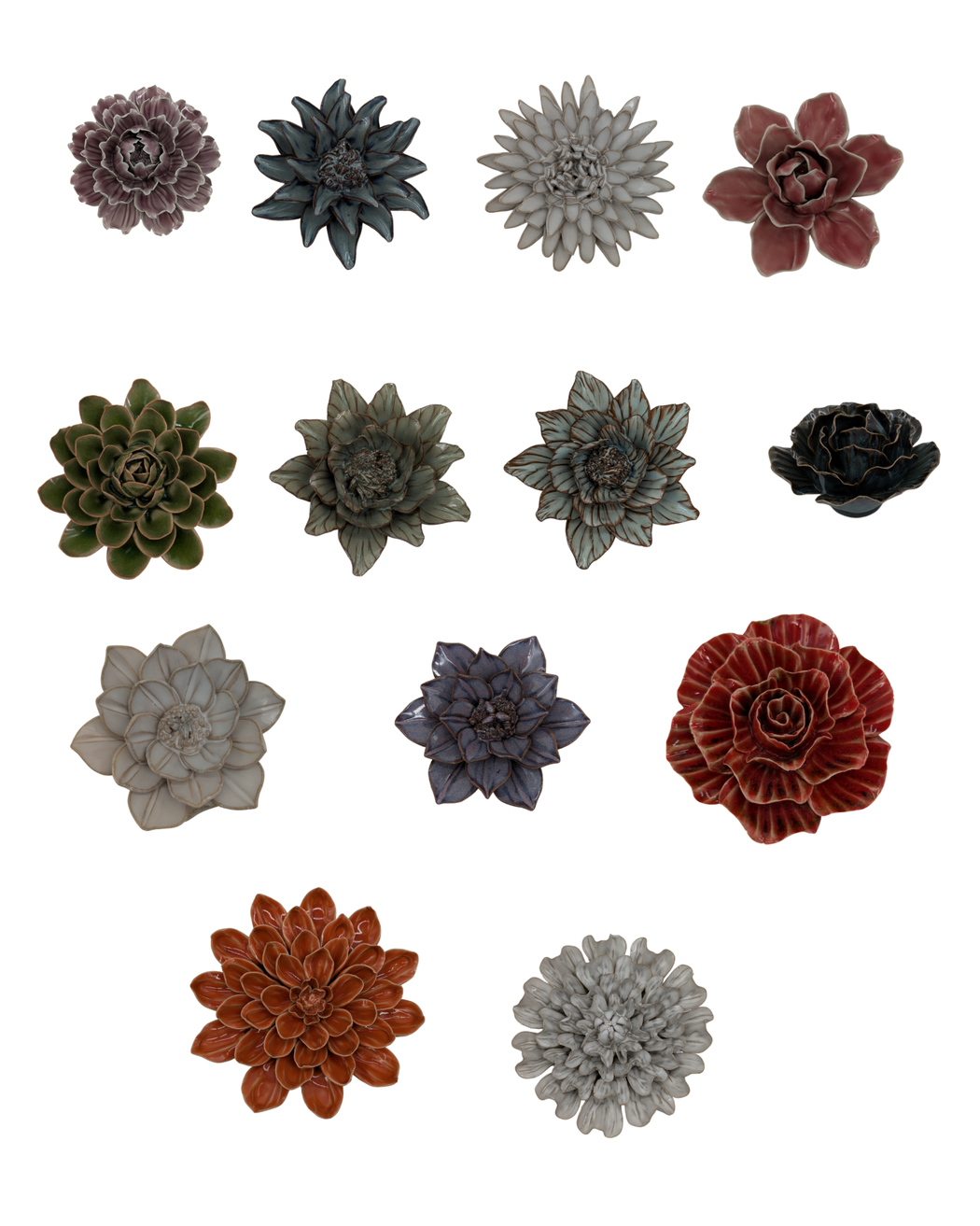 Ceramic Wall Flowers Assorted - ESS