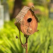 Country Style Round Bottom Birdhouse Stake - Z