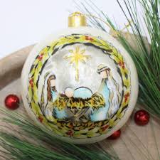 Hand Painted Christian Capiz Ball Ornaments