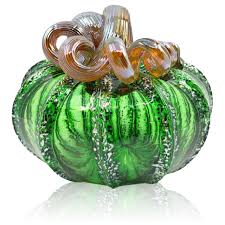 Luke Adams Hand Blown Pumpkin On Light Base