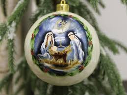 Hand Painted Holy Family Capiz Ball Ornament