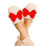 Fuzzy Slippers Betty Bow Red