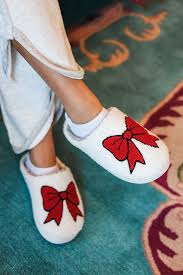 CC Happy Feet Red Bow Slippers