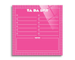 Glass Neon Pink Ta Da List