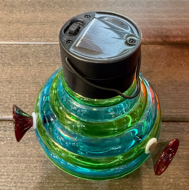 Hummingbird Feeder with Solar Light Asst Colors- PAN