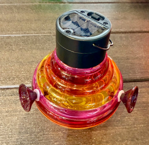 Hummingbird Feeder with Solar Light Asst Colors- PAN