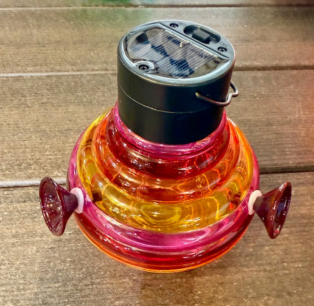 Hummingbird Feeder with Solar Light Asst Colors- PAN
