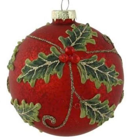 Red Holly Ball/Finial Assorted Ornaments