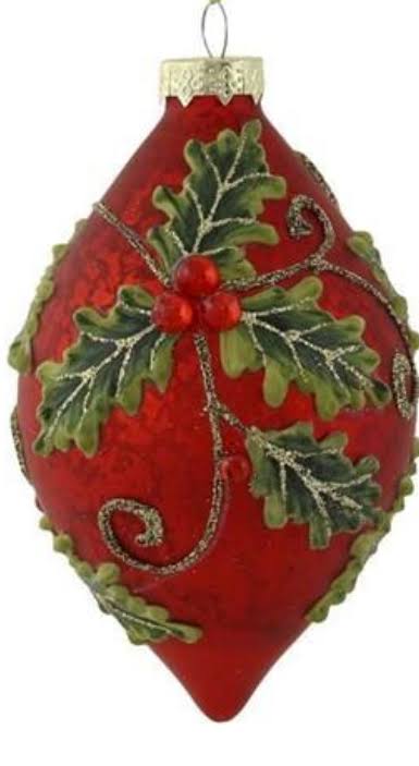 Red Holly Ball/Finial Assorted Ornaments
