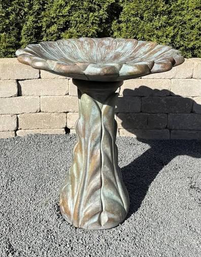 H Tapered Petal Bird Bath