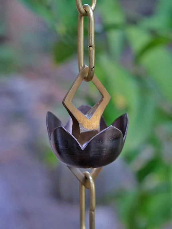 Rain Chain Lotus Copper & Brass
