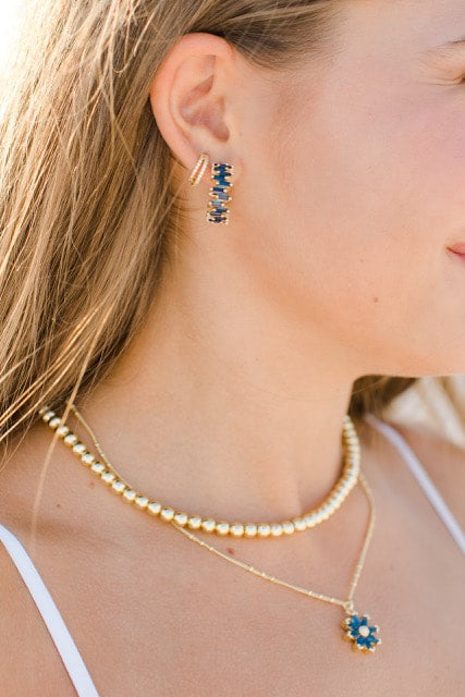 Klassy Rounds Pretty Stone Hoop