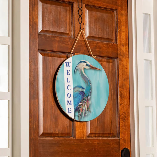 Blue Heron Wood Door / Wall Hanger