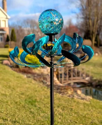 Peacock Orb Solar Gazing Ball Spinner - MH