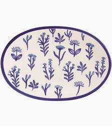 Mudpie Blue Floral Platter