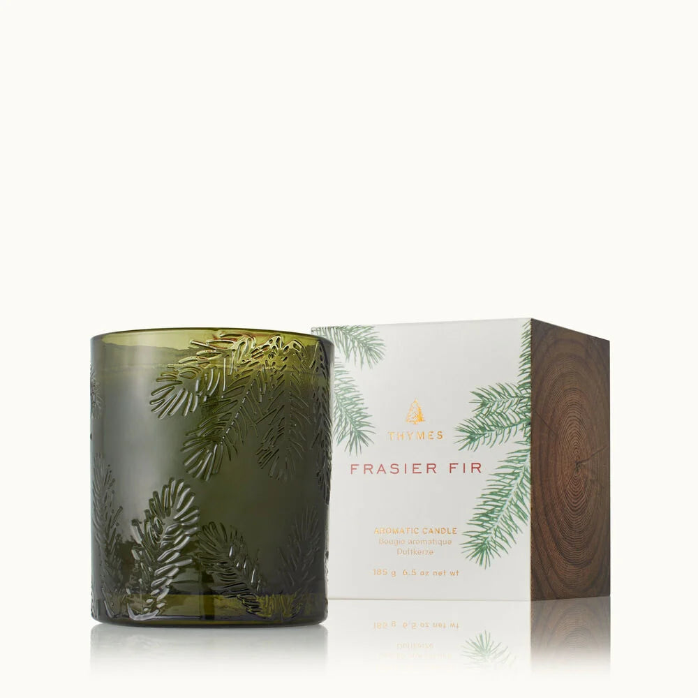 Thymes Frasier Fir Aromatic Petite Green Glass Candle