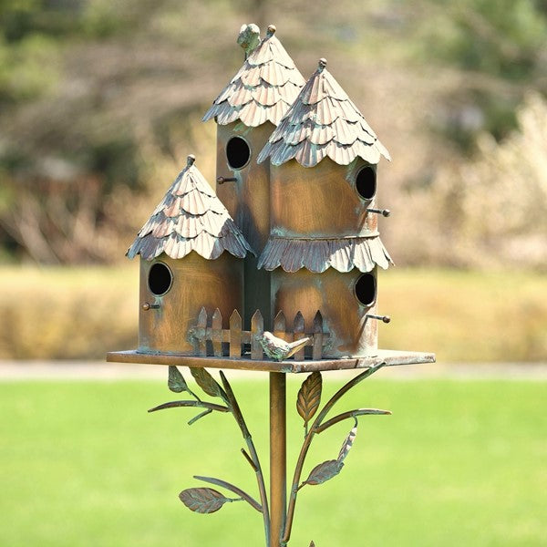Country Style Multi Silo Birdhouse Stake - Z